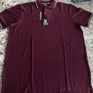 Psycho Bunny (Maroon) Polo Shirt Size: 2XL